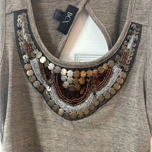 Women’s small embellished side scrunch tank blouse size small